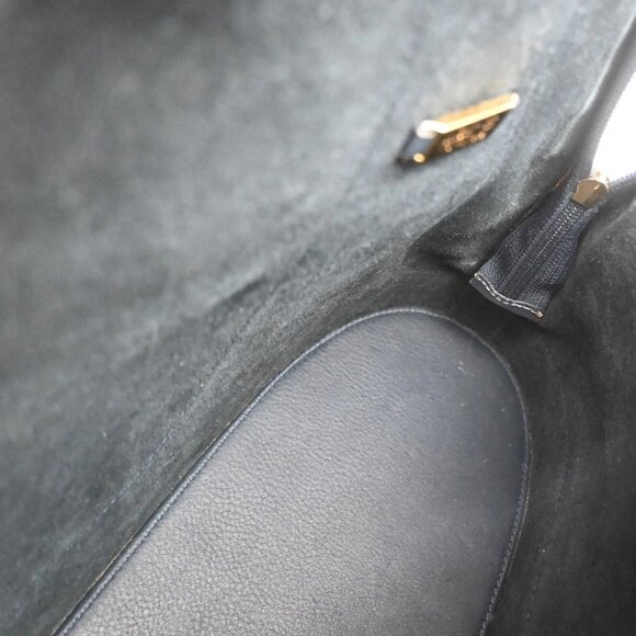 LOEWE Logo Anagram Shoulder Hand Tote Bag Leather Navy Blue GHW Spain - Picture 14 of 16